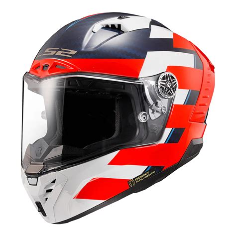 LS2 FF805 THUNDER Carbon GP Alliance Gloss Red Blue White Helmet (FIM ...