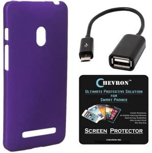 CHEVRON Premium Back Cover Case with HD Screen Guard & Micro OTG Cable ...