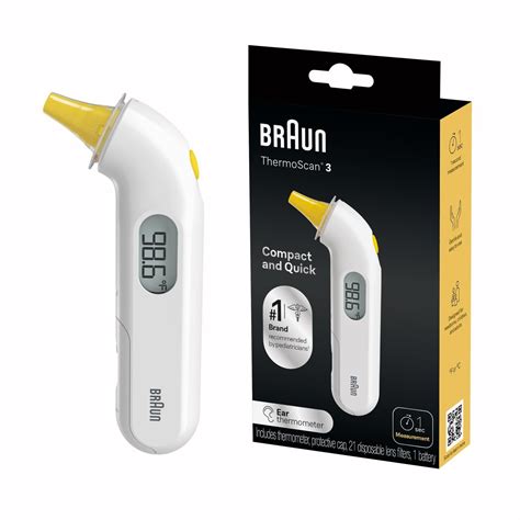 Braun Thermoscan3 Ear Thermometer Ear Thermometer for Babies, Kids, Toddlers and Adults, Display ...