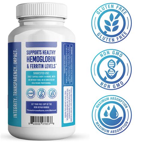 Iron Repair Simply Heme Iron Supplement, Best Absorption & Gentle on ...