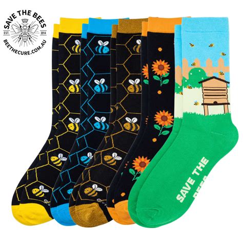 Save The Bees Sock 5-Pack | Supporting Bee Conservation – Sydney Sock ...