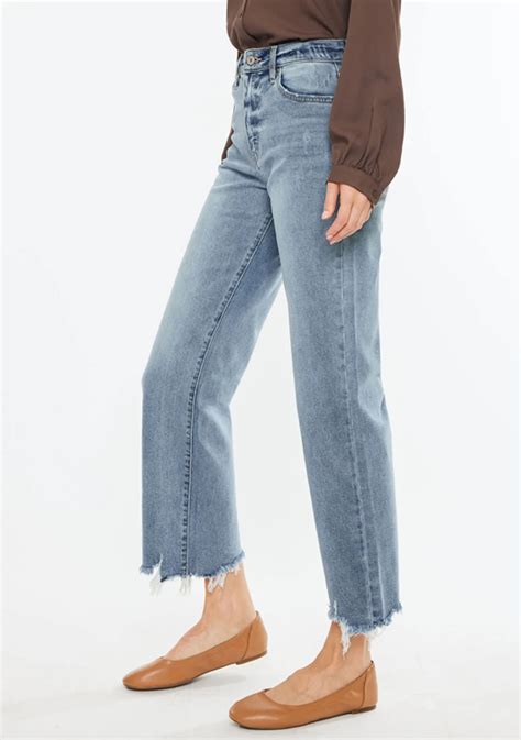 Kancan Violet High Rise Slim Wide Leg Jeans | Belk