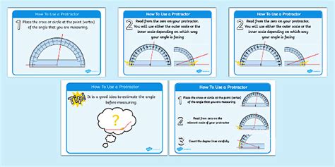 Step-by-Step Protractor Display Posters - Twinkl