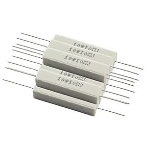 Tegg 10PCS Cement Resistors 10W Horizontal 10 ohm 5% Ceramic Wirewound ...