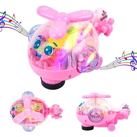 Buy Cable World® Transparent Helicopter with 3D Lightning, Moving Gears ...