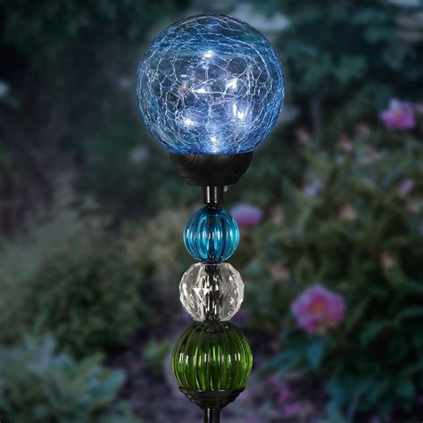 Exhart Solar Blue Cracked Crystal Ball Yard Stake w India | Ubuy