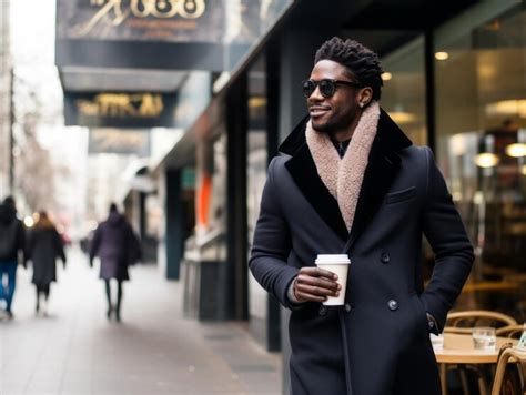 Man enjoys a leisurely stroll through the vibrant city streets ...