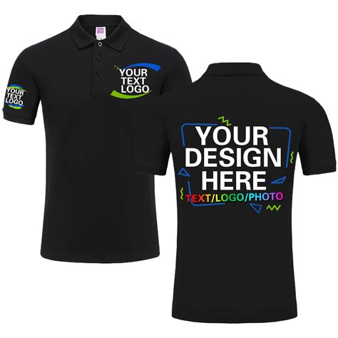 Custom Polo Shirt Design Your Own Text Logo Photo Name - Customized ...