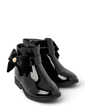 Girls Bow Booties - Petit Paris - BLACK | The Children's Place