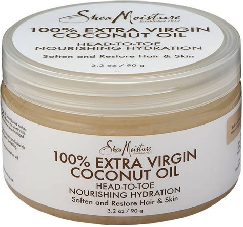 Shea Moisture 100% Extra Virgin Coconut Oil 3.2 oz (Pack of 2 ...