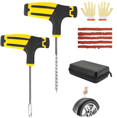 Amazon.com: ECHZED Heavy Duty Tire Repair Tools Kit -Tools for Quick and Easy Repair - Flat Tire ...