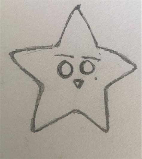 Star with Eyes Drawing