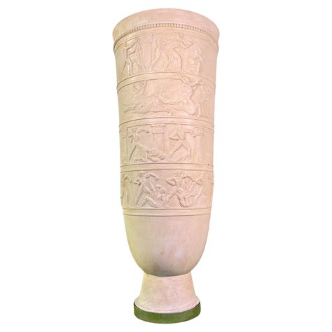 Monumental Art Deco Style Micro Mosaic Mirrored Over Clay Urns, a Pair ...