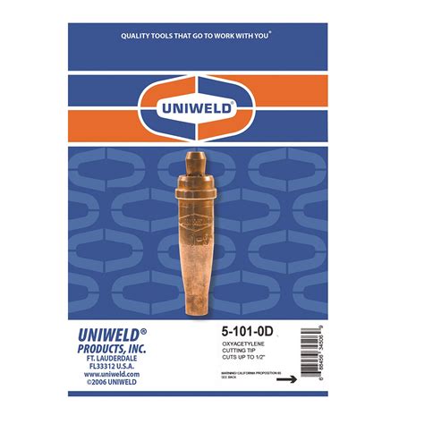 Cutting Tips - Uniweld Products, Inc. IN