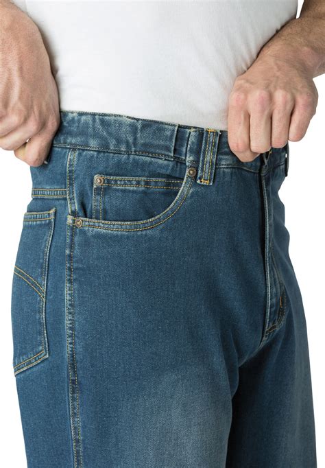 Expandable Waist Relaxed Fit Men's Jeans, Indigo | King Size