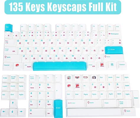 Buy UniCusMech PBT keycap Cherry Profile 135 Key Dye Sublimation ANSI ...