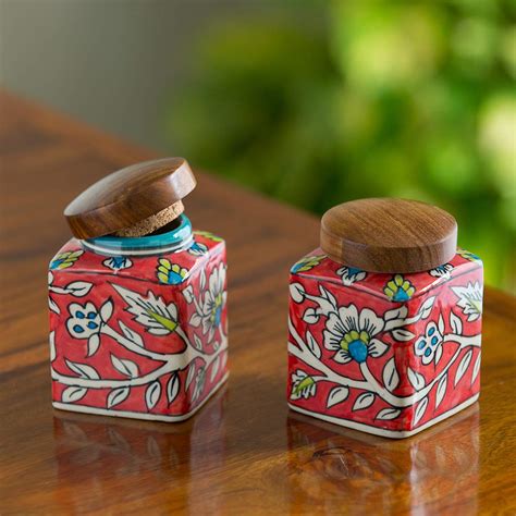 Buy ExclusiveLane 'Mughal Cuboidal' Floral Handpainted Multi Utility ...