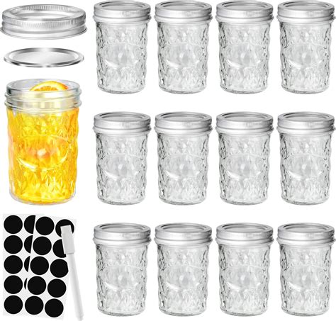 Amazon.com: moniko Mini Glass Jars,Canning Jars,6 oz Mason Jars With ...