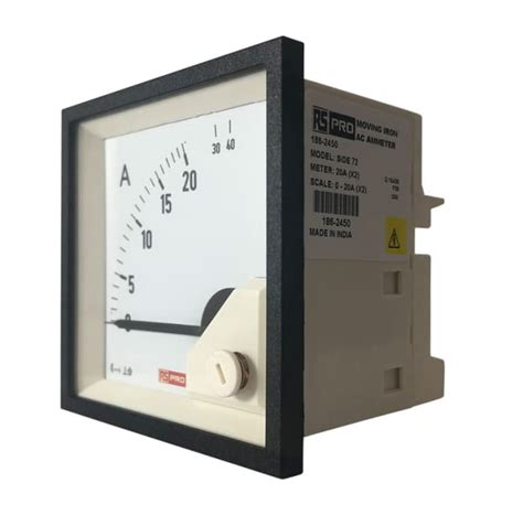 RS PRO | RS PRO Analogue Panel Ammeter 40 (Input)A AC, 68mm x 68mm, 1 % ...