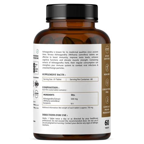 Buy NIRVASA ASHWAGANDHA TABLETS, FOR BETTER IMMUNITY, ENERGY ...