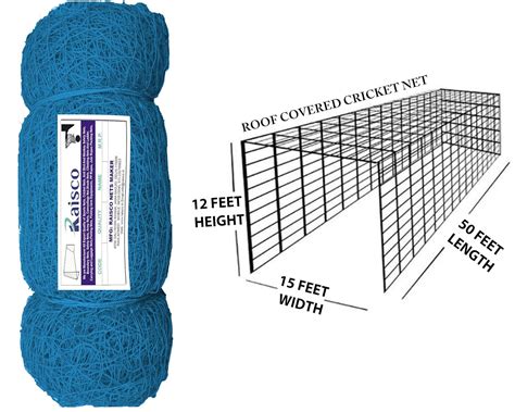 RAISCO RRNM702 Readymade with Roof Cricket Practice Box Net, Multi ...