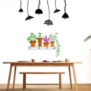 Sticker Fantasy 120 cm Indoor Plants with Hanging Lights Self Adhesive ...