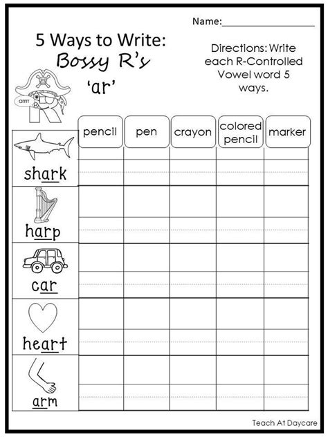 R Controlled Vowels Worksheet FREE R Controlled Vowels Worksheets
