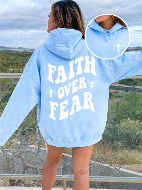 Faith Over Fear Hoodie, Trendy Christian Hoodie, Jesus Sweatshirt ...