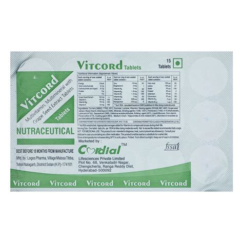 Vitcord Tablet | Uses, Side Effects, Price | Apollo Pharmacy
