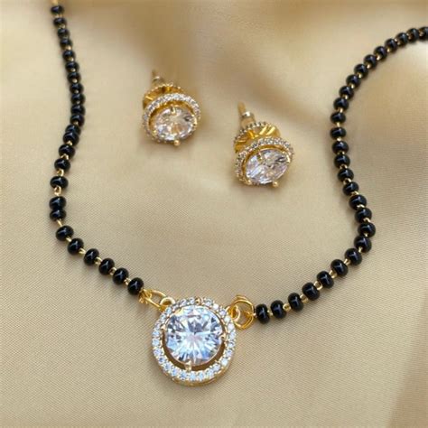 Kajal Aggarwal Wedding Inspired Gold American Diamond Mangalsutra