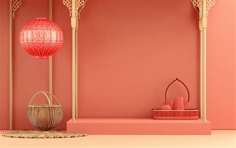 An empty platform to display products with a uniform background and a ...