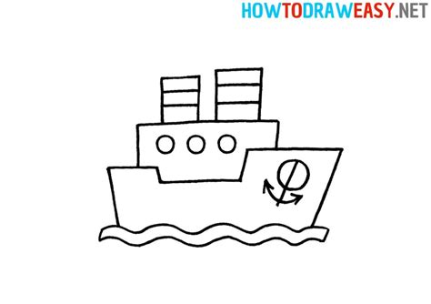How to Draw a Ship Easy | Easy drawings for kids, Easy doodles drawings ...