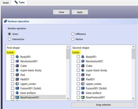 Image result for Free CAD Part Design Boolean