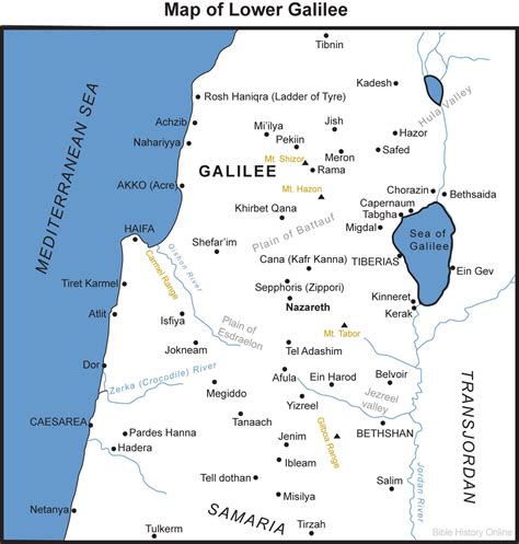 Map of Lower Galilee - Bible History