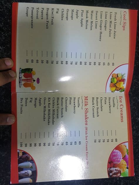 Menu at Hotel Sea Star, Chennai