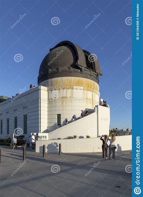 People at Griffith Observatory in Los Angeles in Sunset Time Editorial ...