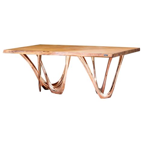 Copper Clad Dining Table For Sale at 1stDibs | copper round table ...