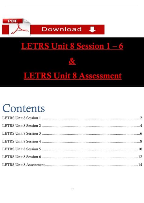 LETRS Unit 8 Sessions 1–6 with Assessment (2025) – Complete Study Guide ...