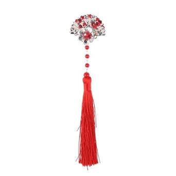 bnf® 3xVintage Fan Shaped Hair Clip Pin Long Tassel Kimono Headpiece ...