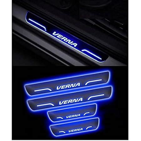 AutoMoto Royal Blue Black Beauty Base Led Illuminated Door Sill Plates ...