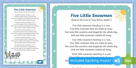 Five Little Snowmen Rhyme | EYFS | Twinkl - Twinkl