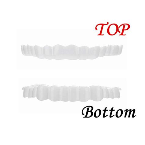 MUYEY 2PCS/set Upper Lower Teeth Veneers Whitening Snap On Smile Teeth ...