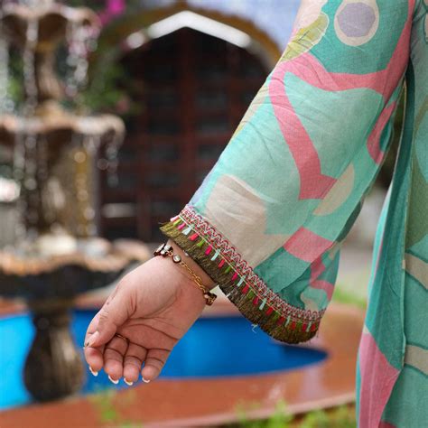 Buy Lagoon GraceMint & Blush Floral Muslin Suit Set | Meera Plus Size
