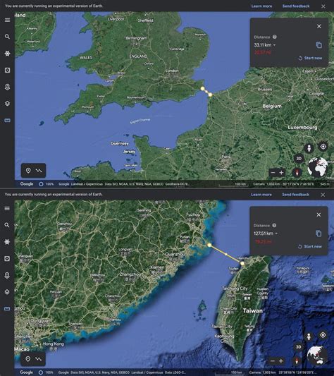 The narrowest part of the English channel v.s. the Taiwan strait (same scale) : r/taiwan