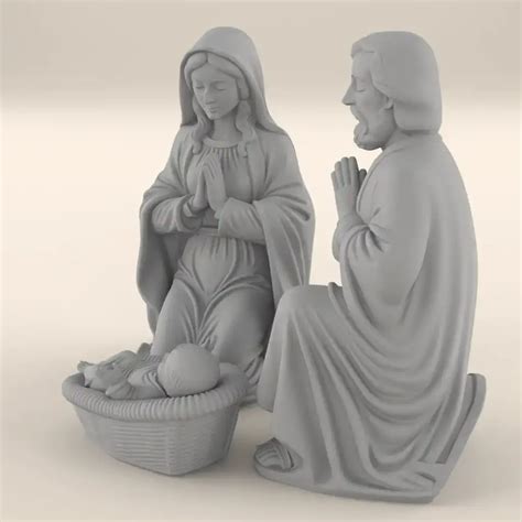 Home Decorations & Ornaments STL Download - Holy Family Nativity STL 3D ...