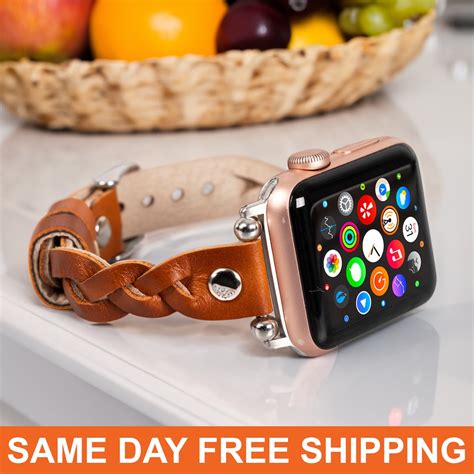 Apple Watch Band Women Slim, Personalized Leather Apple Watch 11 Strap ...