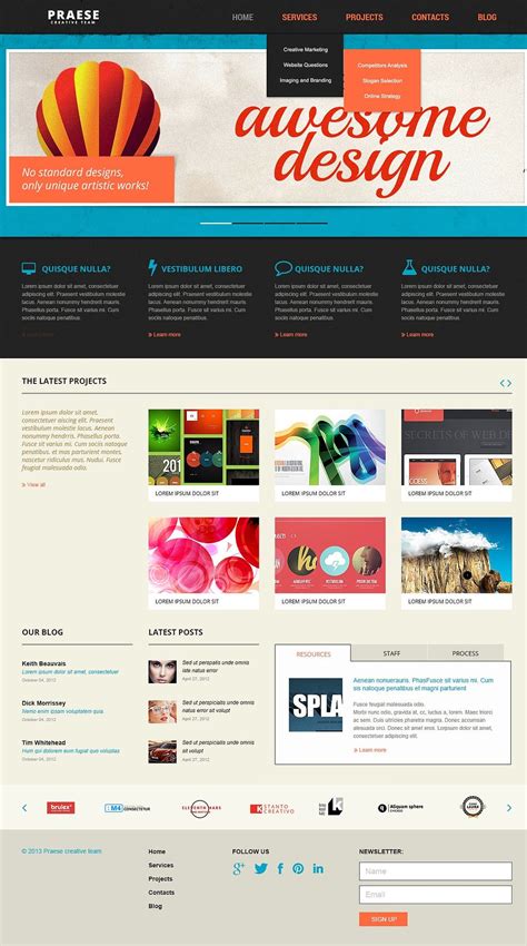 14+ Creative Website Templates for Designers | Free & Premium Templates
