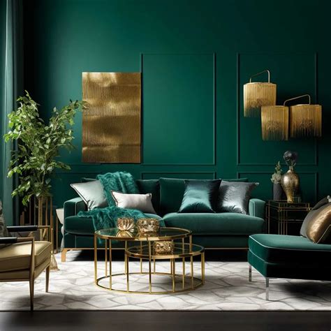 Emerald Green Walls Living Room