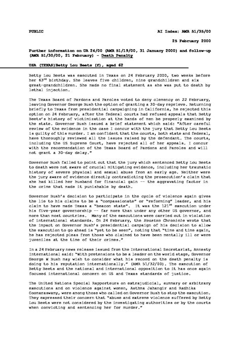 Betty Lou Beets Children