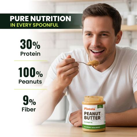 Pintola All Natural Peanut Butter (EXTRA Crunchy) (Unsweetened, Non-GMO ...